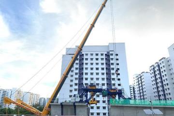 中交新加坡裕廊区域线J106项目完成首次桥面吊转运